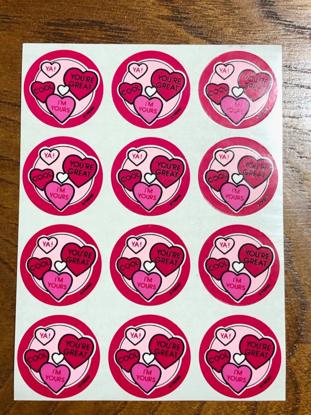 Vintage 80s Matte Trend Scratch And Sniff Smelly Stickers Valentine Candy Hearts
